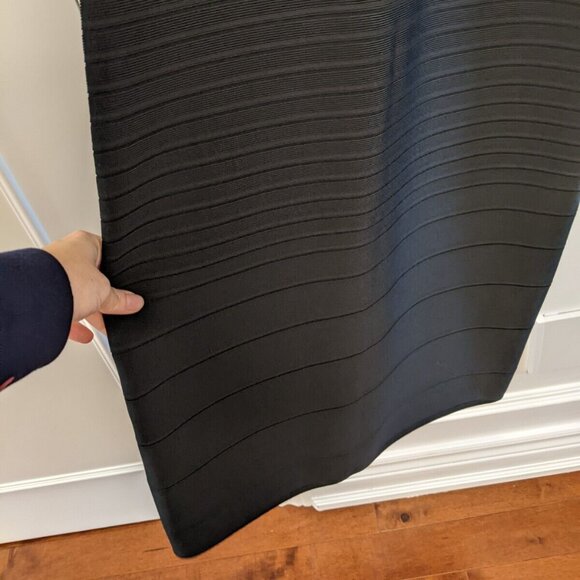 Herve Leger Paris women's black dress size large rayon mix - Picture 8 of 8